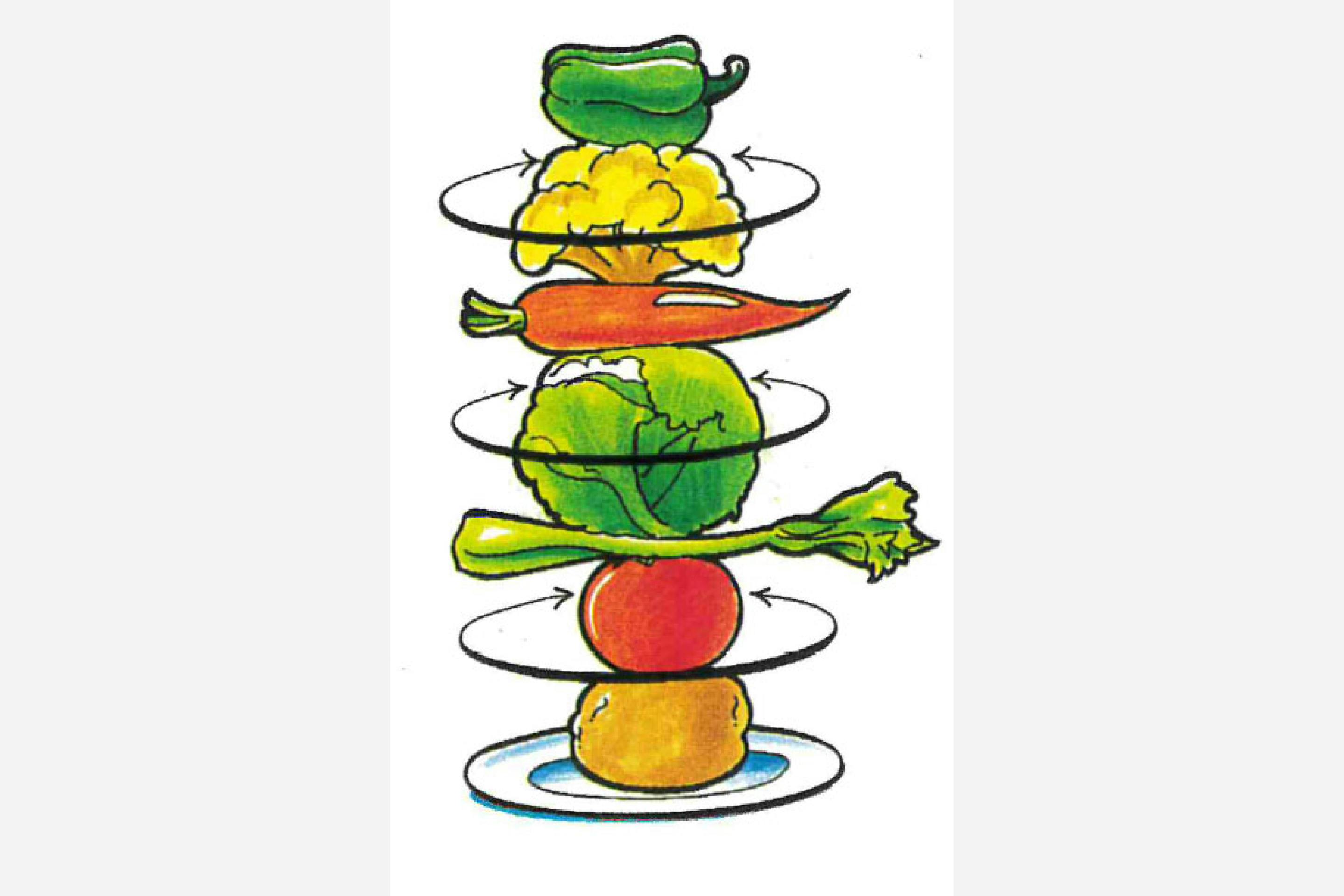 Иллюстрация с набором овощей